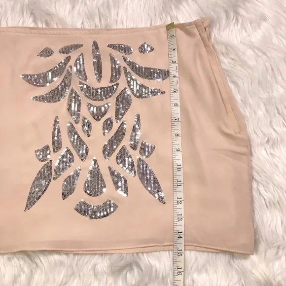 H&M Nude Silver Sequins Skirt - Picture 4 of 7